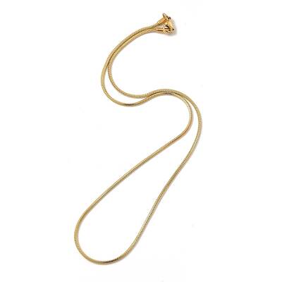 Ion Plating(IP) 304 Stainless Steel Square Snake Chain Necklaces