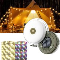 Solar Camping String Lights, 32.8 feet 2in1 Quick Storage USB Rechargeable Tent Light String, Outdoor Waterproof Portable Cam...