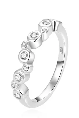 Beneto Modern Silver Ring with Zirconia AGG388 - Circuit: 58 mm