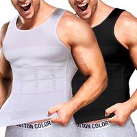 Mens Compression Vest Men Plain Round Neck T-Shirt Tank Top Body Shaper Sport Vest For Workout Training Basketball Menswear &...