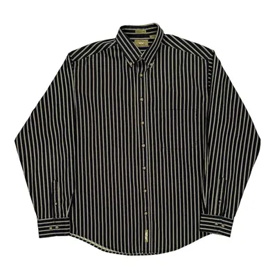 Wrinkle Free Natural Issue Shirt - Large Black Cotton