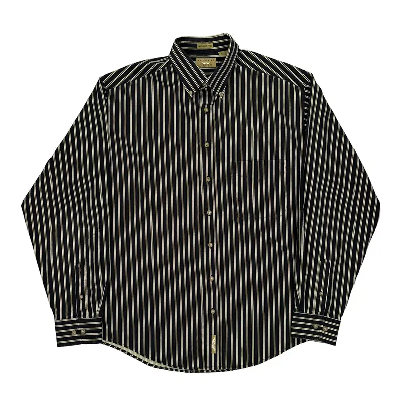 Wrinkle Free Natural Issue Shirt - Large Black Cotton