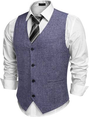 Waistcoat Business Vests (US Only), Blue / L