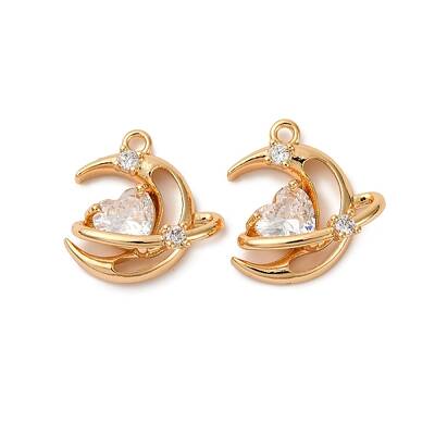 Brass Micro Pave Cubic Zirconia Pendants