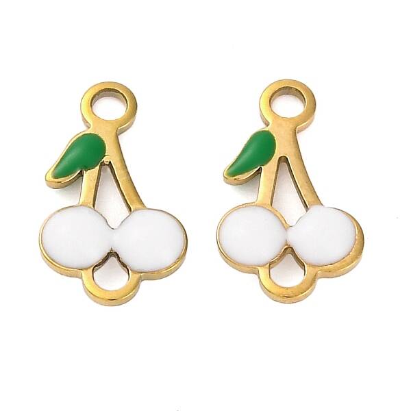 Ion Plating(IP) 304 Stainless Steel Enamel Fruit Connector Charms
