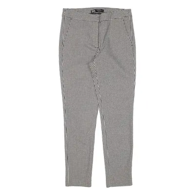 ZARA Check Womens Trousers Grey Slim Skinny Viscose W26 L26