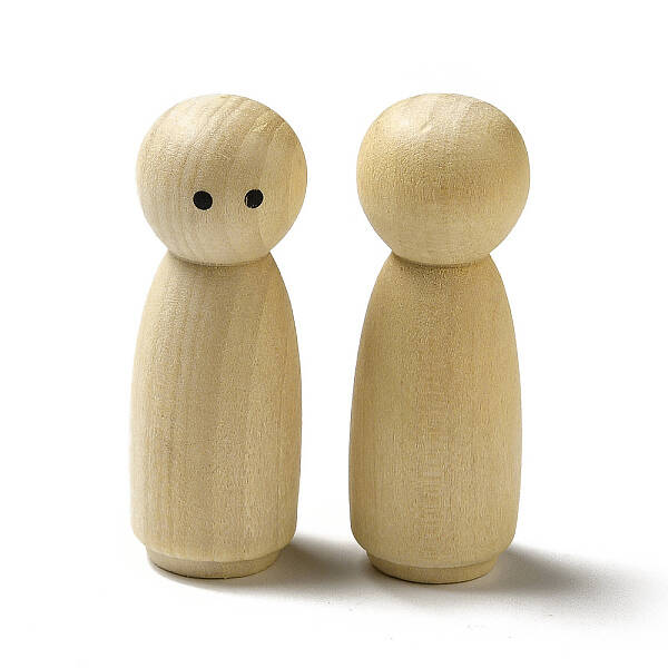 Unfinished Wooden Peg Dolls Display Decorations