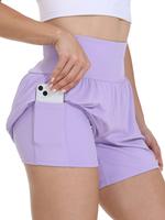 Women's High-Waisted Workout Shorts – Flowy Gym Yoga Running Athletic Shorts with Pockets, Cute Summer Sweatpants