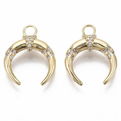 Brass Micro Pave Cubic Zirconia Pendants
