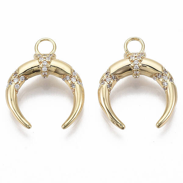 Brass Micro Pave Cubic Zirconia Pendants
