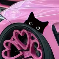 Cartoon Peeking Sneaky Cute Cat Sticker Scratch Cover-Up Decoration Car Vinyl Waterproof Bumper Stickers Cute Exterior Access...