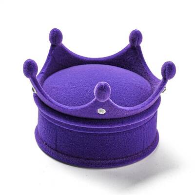 Flocking Plastic Crown Finger Ring Boxes