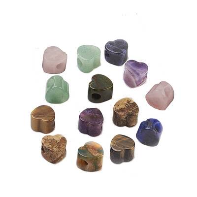 Natural Mixed Gemstone European Beads