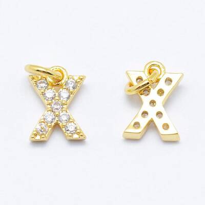 Brass Micro Pave Grade AAA Cubic Zirconia Charms