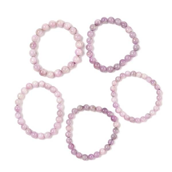 Natural Kunzite Stretch Beaded Bracelets