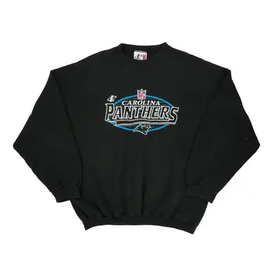 Carolina Panthers Logo Athletics Nfl Sweatshirt - 2XL Black Cotton Blend