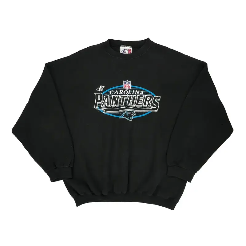 Carolina Panthers Logo Athletics Nfl Sweatshirt - 2XL Black Cotton Blend