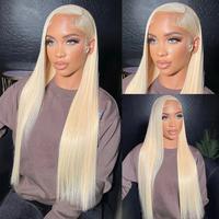 250 Density HD Transparent 613 Blonde Straight-13x4 13x6-Human Hair Wigs-Lace Front-For Women-PrePlucked- Brazilian Lace Fron...
