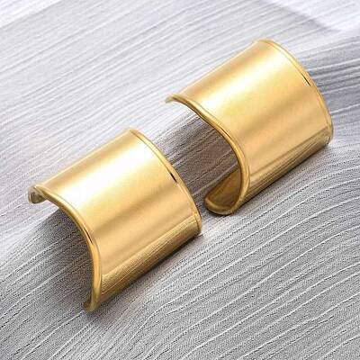 C-Shaped 304 Stainless Steel Stud Earrings for Women