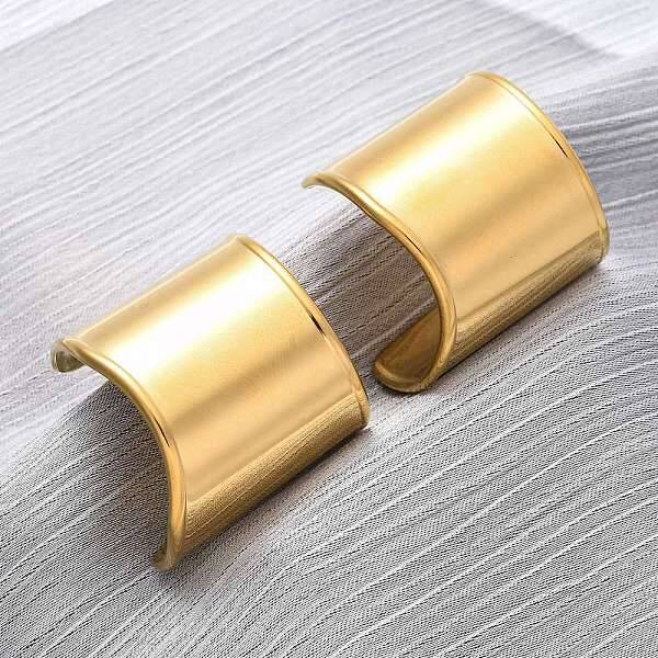 C-Shaped 304 Stainless Steel Stud Earrings for Women