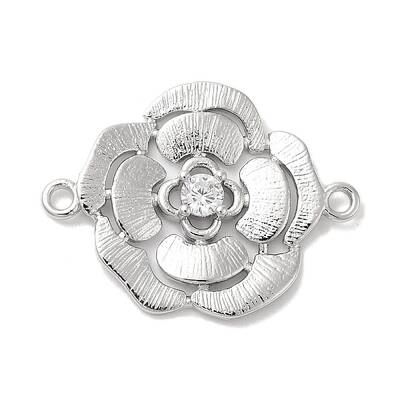 Brass Pave Glass Connector Charms