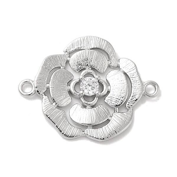 Brass Pave Glass Connector Charms