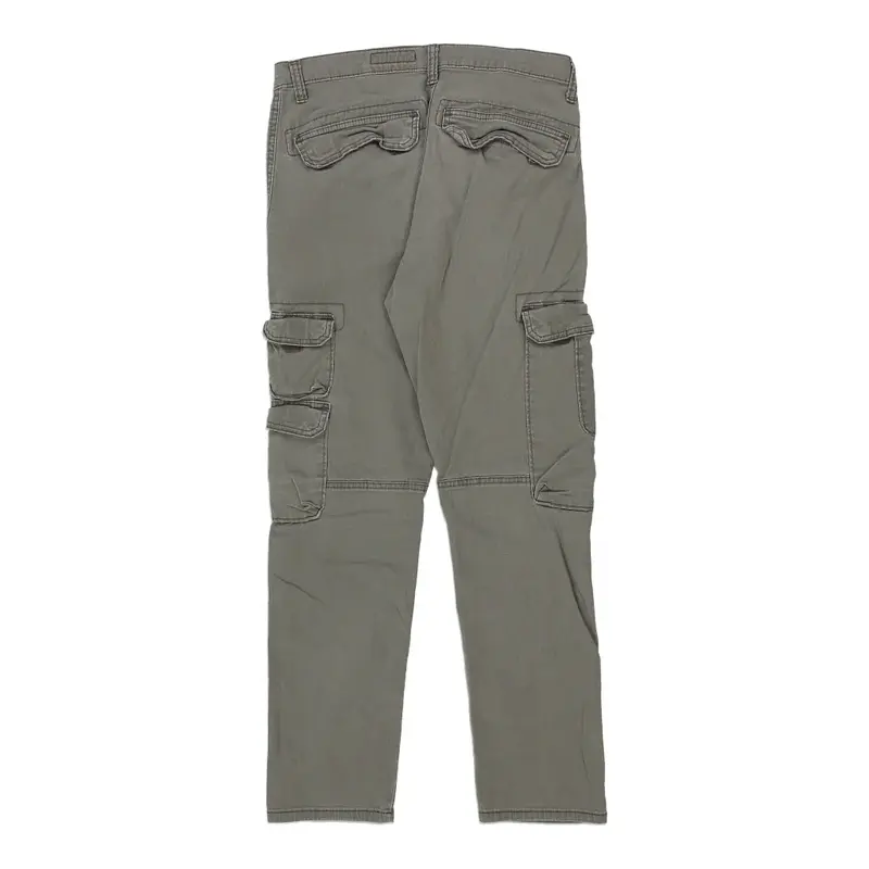 Wrangler Skinny Cargo Trousers - 30W UK 10 Grey Cotton