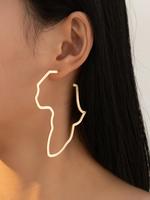 Irregular Map Design Hoop Earrings, 1 Pair Creative Fashion Jewelry for Women and Girls, Casual All-match Accessories for Par...
