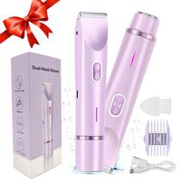2 in 1 Electric Bikini Trimmer, 1 Box Rechargeable Hair Removal Hair Trimmer, Waterproof Wet & Dry Use Hair Removal Tool for ...