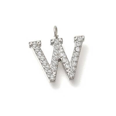 304 Stainless Steel Micro Pave Cubic Zirconia Pendants