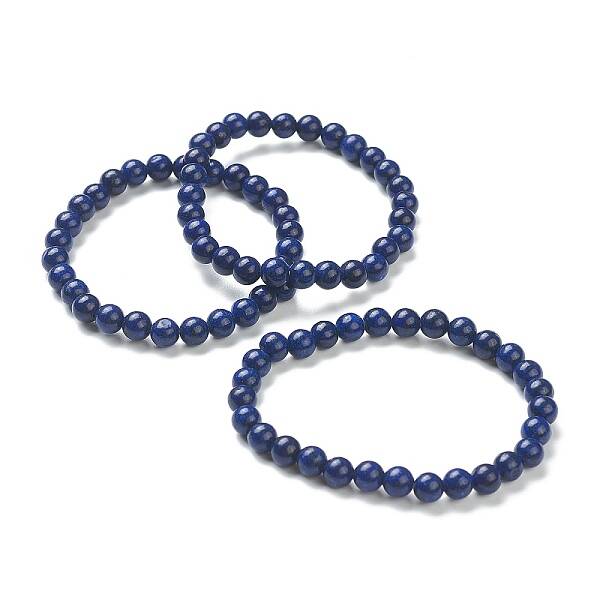 Natural Lapis Lazuli Beaded Stretch Bracelets