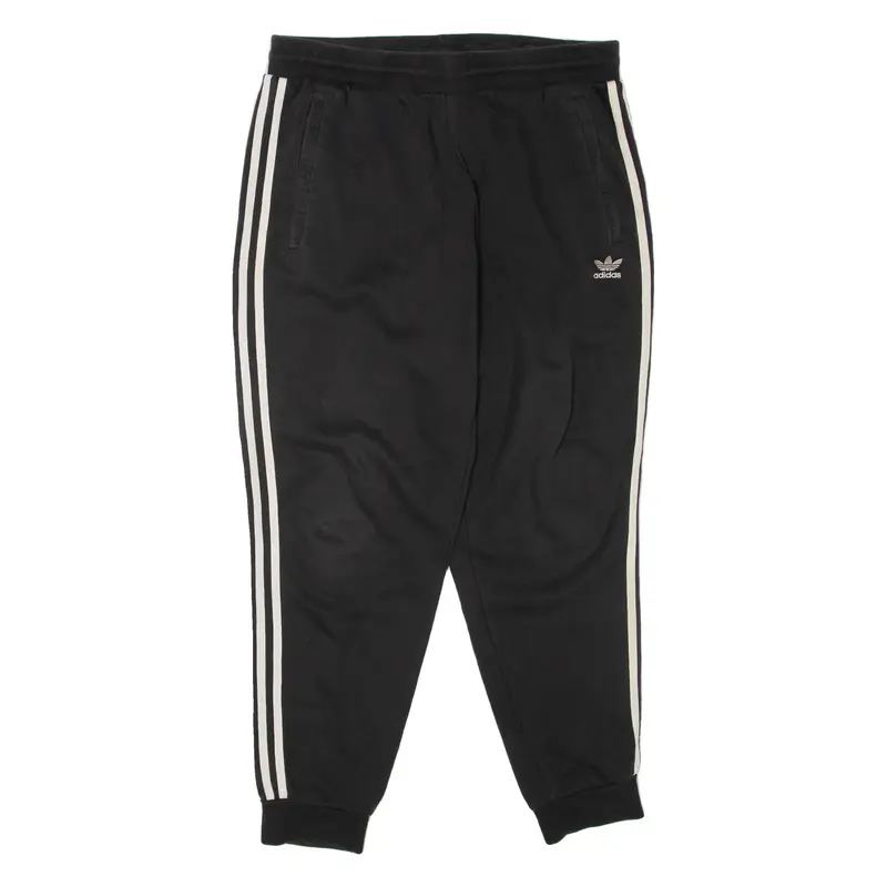 ADIDAS ORIGINALS Mens Joggers Black Tapered XL W34 L30