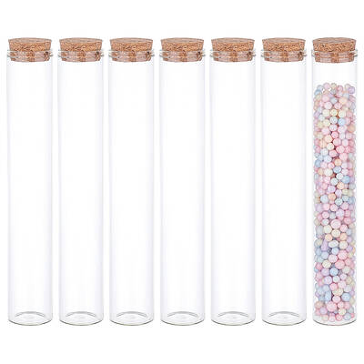 BENECREAT 10Pcs 100ml Glass Test Tube with Cork Stopper