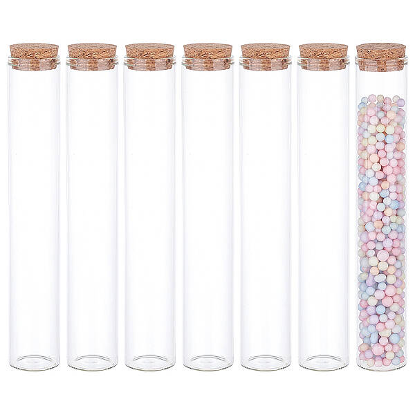 BENECREAT 10Pcs 100ml Glass Test Tube with Cork Stopper