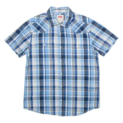 LEVI'S Modern Fit Mens Shirt Blue Check L