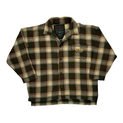 Old River Flannel Shirt - Large Brown Wool Blend