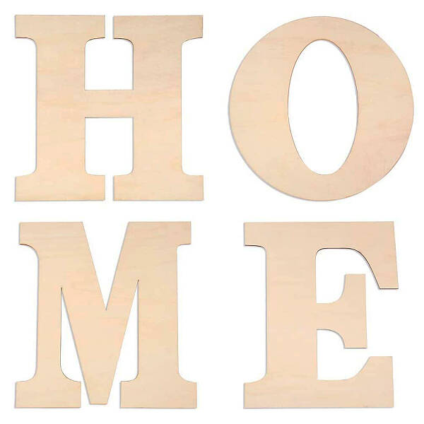 Letter HOME Unfinished Wood Blank Cutouts