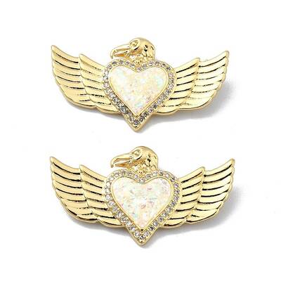 Brass Micro Pave Clear Cubic Zirconia Pendants