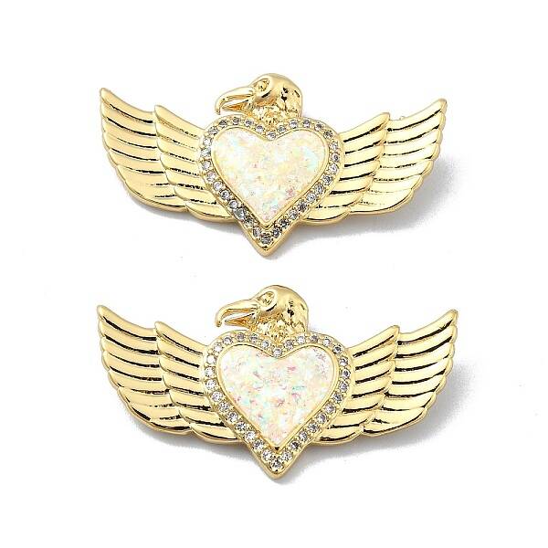 Brass Micro Pave Clear Cubic Zirconia Pendants