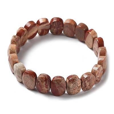 Natural Brecciated Jasper Beaded Stretch Bracelet