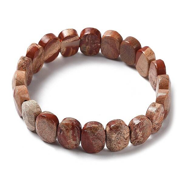 Natural Brecciated Jasper Beaded Stretch Bracelet