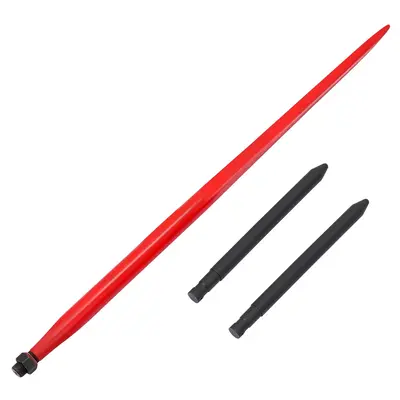 Garvee Hay Spear 49 4000 lbs Capacity Quick Attach Steel Bale Spike with Stabilizer for Tractors and Loaders