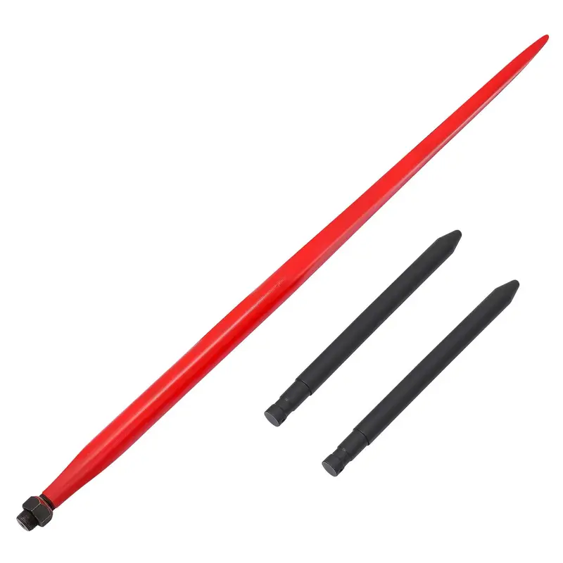 Garvee Hay Spear 49 4000 lbs Capacity Quick Attach Steel Bale Spike with Stabilizer for Tractors and Loaders