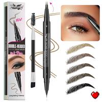Double-ended Eyebrow Pencil, 1 Box Long Lasting Liquid Eyebrow Pencil, Natural Eyebrow Pencil, Eye Brow Makeup Tool for Women...
