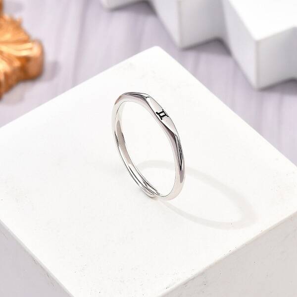 Rhodium Plated 925 Sterling Silver Adjustable Rings