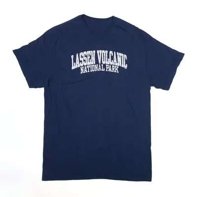 Lassen Volcanic National Park California T-Shirt Blue USA Short Sleeve Mens M
