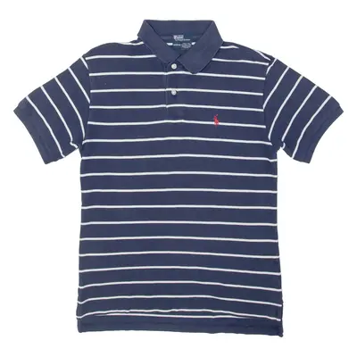 POLO RALPH LAUREN Size 12-14 Boys Polo Shirt Blue Striped M