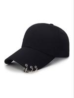 Solid Color Grommet Eyelet Design Fitted Hat, 3 Ring Decor Baseball Cap, Casual Adjustable Hat For Men & Women