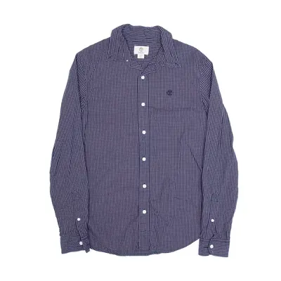TIMBERLAND Blue Check Long Sleeve Shirt Mens S
