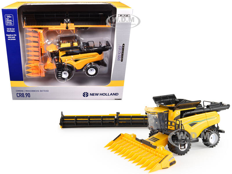 New Holland CR8.90 Combine Yellow with Corn Head and Draper Head \